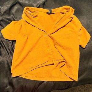 Forever 21 Tangerine Short Sleeve Blouse